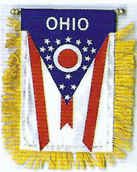 Mini-Banner with flag of Ohio