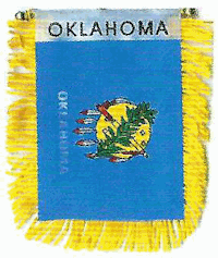 Mini-Banner with flag of Oklahoma