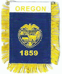 Mini-Banner with flag of Oregon