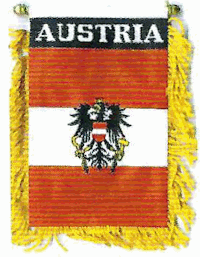 Mini-Banner with flag of Austria with Eagle