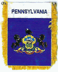 Mini-Banner with flag of Pennsylvania