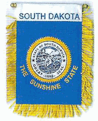 Mini-Banner with flag of South Dakota