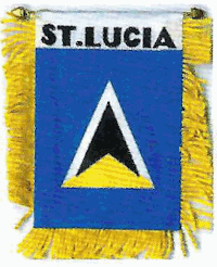 Mini-Banner with flag of St Lucia