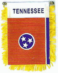 Mini-Banner with flag of Tennessee