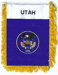 Mini-Banner with flag of Utah