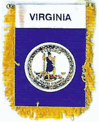 Mini-Banner with flag of Virginia