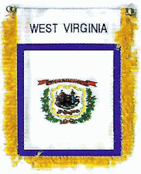 Mini-Banner with flag of West Virginia