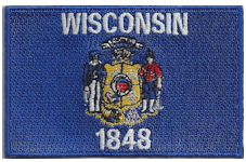 Borderless Flag Patch of State of Wisconsin