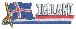 Cut-Out Flag Patch of Iceland