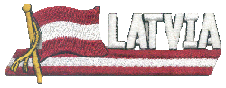 Cut-Out Flag Patch of Latvia