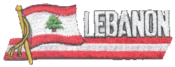 Cut-Out Flag Patch of Lebanon