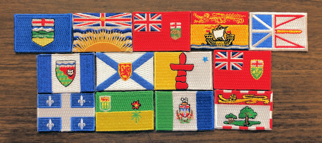 Mini Patches of 13 Canadian Flags