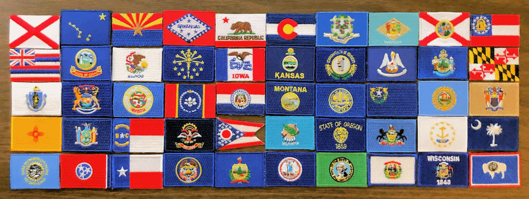 Mini Patches of all 50 US States