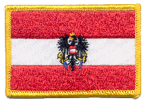 Standard Rectangle Flag Patch of Austria with Eagle