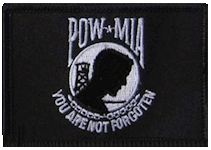 Standard Rectangle Flag Patch of POW/MIA - black border