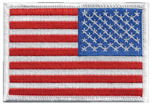 Standard Rectangle Flag Patch of US - Reversed - white border