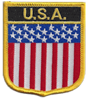 Shield Flag Patch of United States - vertical bars