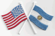 Crossed Flag Patch of US & Argentina