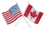Crossed Flag Patch of US & Canada