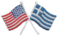 Crossed Flag Patch of US & Greece