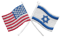 Crossed Flag Patch of US & Israel