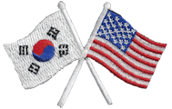 Crossed Flag Patch of US & South Korea