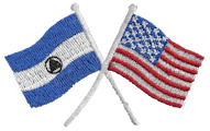 Crossed Flag Patch of US & Nicaragua