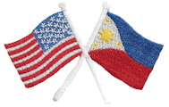 Crossed Flag Patch of US & Philippines