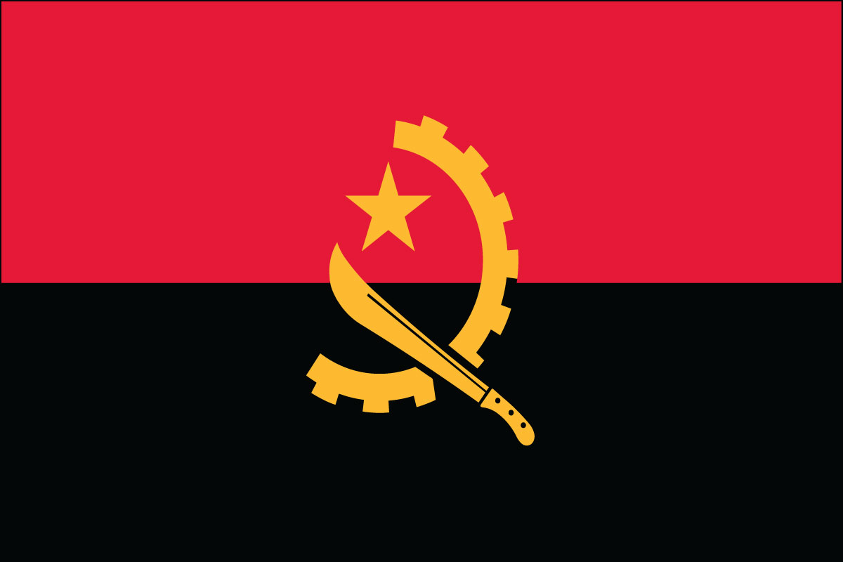 4x6" flag of Angola - 4x6" desk flag of Angola. Base sold separately.<BR><BR><I>Combines with our other 4x6" desk flags for discounts.</I>