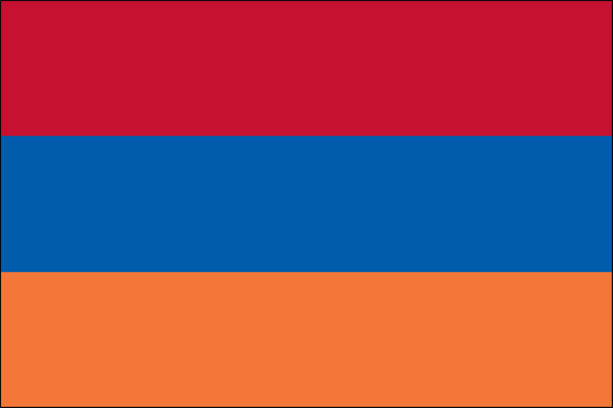 4x6" flag of Armenia - 4x6" desk flag of Armenia. Base sold separately.<BR><BR><I>Combines with our other 4x6" desk flags for discounts.</I>