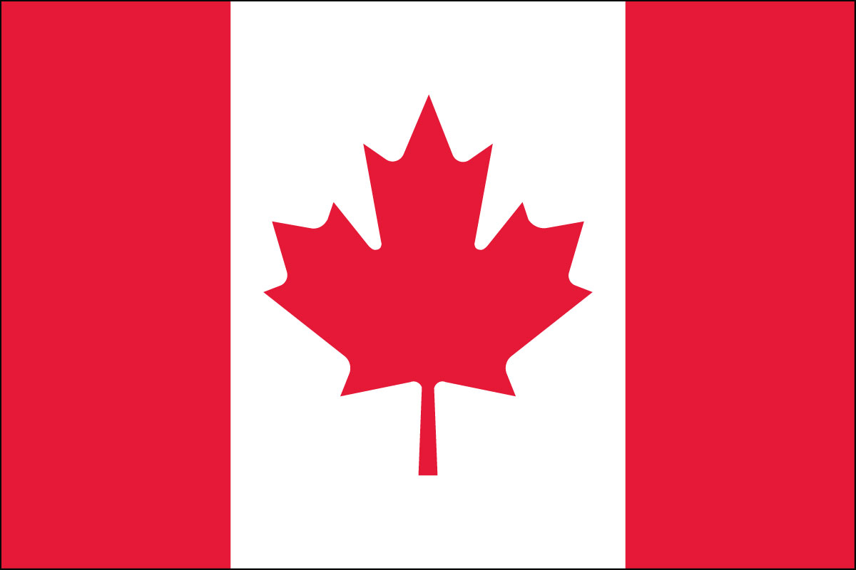 12x18" Nylon flag of Canada - 12x18" Nylon flag of Canada.<BR><BR><I>Combines with our other 12x18"nylon flags for discounts.</I>