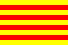 12x18" poly flag on a stick of Catalonia (Spain) - 12x18" polyester flag of Catalonia (Spain).<BR>Combines with our other 12x18" polyester flags for discounts.