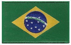 Borderless Flag Patch of Brazil - 2¼x3½" embroidered Borderless Flag Patch of Brazil .<BR>Combines with our other Borderless Flag Patches for discounts.
