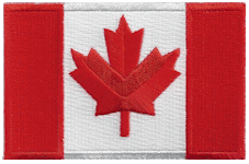 Borderless Flag Patch of Canada  - 2¼x3½" embroidered Borderless Flag Patch of Canada.<BR>Combines with our other Borderless Flag Patches for discounts.