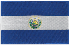 Borderless Flag Patch of El Salvador - 2¼x3½" embroidered Borderless Flag Patch of El Salvador .<BR>Combines with our other Borderless Flag Patches for discounts.