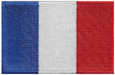 Borderless Flag Patch of France - 2¼x3½" embroidered Borderless Flag Patch of France .<BR>Combines with our other Borderless Flag Patches for discounts.