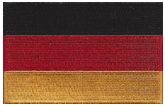 Borderless Flag Patch of Germany - 2¼x3½" embroidered Borderless Flag Patch of Germany .<BR>Combines with our other Borderless Flag Patches for discounts.