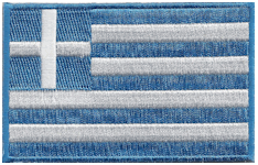 Borderless Flag Patch of Greece - 2¼x3½" embroidered Borderless Flag Patch of Greece .<BR>Combines with our other Borderless Flag Patches for discounts.