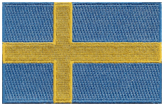 Borderless Flag Patch of Sweden - 2¼x3½" embroidered Borderless Flag Patch of Sweden .<BR>Combines with our other Borderless Flag Patches for discounts.