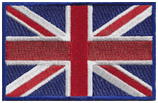 Borderless Flag Patch of United Kingdom - 2¼x3½" embroidered Borderless Flag Patch of United Kingdom .<BR>Combines with our other Borderless Flag Patches for discounts.
