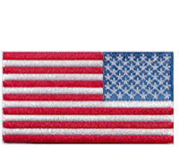 Borderless Flag Patch of US - Reversed - 2x3½" embroidered Borderless Flag Patch of US - Reversed .<BR>Combines with our other Borderless Flag Patches for discounts.