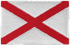 Borderless Flag Patch of State of Alabama - 2¼x3½" embroidered Borderless Flag Patch of State of Alabama .<BR>Combines with our other State Borderless Flag Patches for discounts.