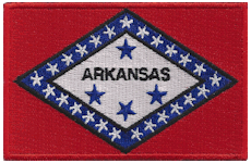 Borderless Flag Patch of State of Arkansas - 2¼x3½" embroidered Borderless Flag Patch of State of Arkansas .<BR>Combines with our other State Borderless Flag Patches for discounts.