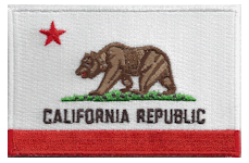 Borderless Flag Patch of State of California - 2¼x3½" embroidered Borderless Flag Patch of State of California .<BR>Combines with our other State Borderless Flag Patches for discounts.