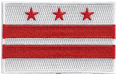 Borderless Flag Patch of District of Columbia - 2¼x3½" embroidered Borderless Flag Patch of District of Columbia .<BR>Combines with our other State Borderless Flag Patches for discounts.