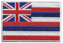 Borderless Flag Patch of State of Hawaii - 2¼x3½" embroidered Borderless Flag Patch of State of Hawaii .<BR>Combines with our other State Borderless Flag Patches for discounts.