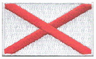 Midsize Flag Patch of State of Alabama - 1½x2½" embroidered Midsize Flag Patch of the State of Alabama.<BR>Combines with our other Midsize Flag Patches for discounts.