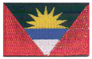 Midsize Flag Patch of Antigua and Barbuda - 1½x2½" embroidered Midsize Flag Patch of Antigua and Barbuda.<BR>Combines with our other Midsize Flag Patches for discounts.
