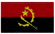Midsize Flag Patch of Angola - 1½x2½" embroidered Midsize Flag Patch of Angola.<BR>Combines with our other Midsize Flag Patches for discounts.