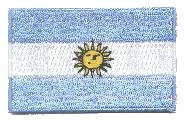Midsize Flag Patch of Argentina - 1½x2½" embroidered Midsize Flag Patch of Argentina.<BR>Combines with our other Midsize Flag Patches for discounts.